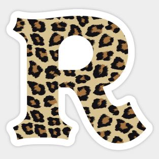 Letter R Leopard Cheetah Monogram Initial Sticker